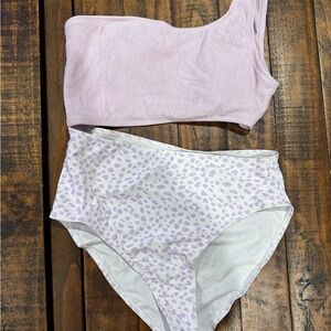 NWOT!! Lilac One-Shoulder Bikini Set
